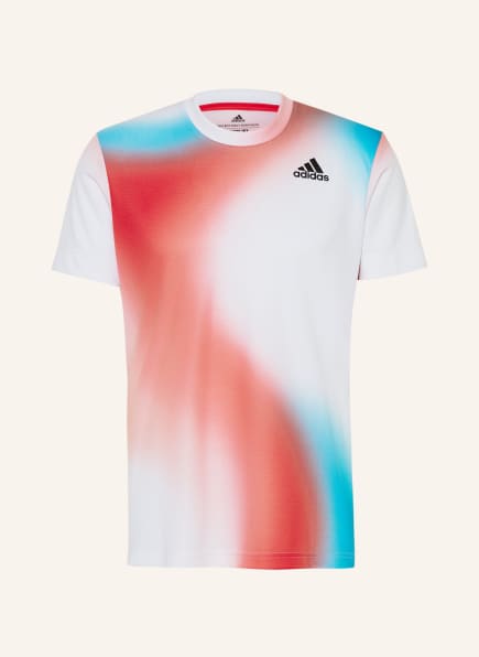 adidas T-Shirt MELBOURNE FREELIFT, Farbe: WEISS/ BLAU/ ROT (Bild 1)