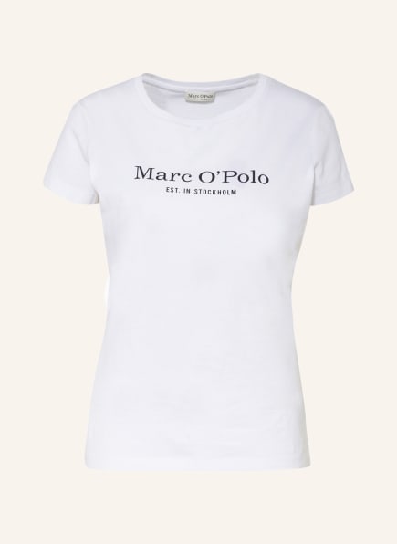 Mode Shirts T-shirts Marc O’Polo Marc O\u2019Polo T-shirt wolwit-bruin volledige print casual uitstraling 