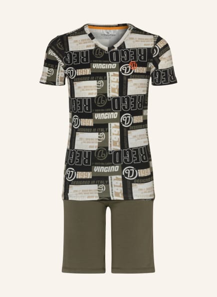VINGINO Shorty-Schlafanzug WEZA, Farbe: OLIV/ SCHWARZ/ WEISS (Bild 1)