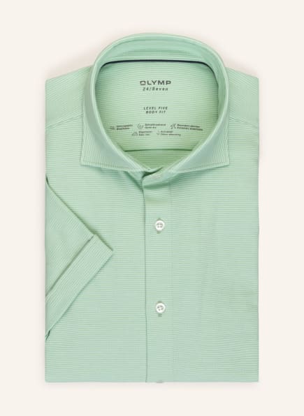 OLYMP Kurzarm-Hemd Level Five 24/Seven body fit aus Jersey, Farbe: HELLGRÜN (Bild 1)