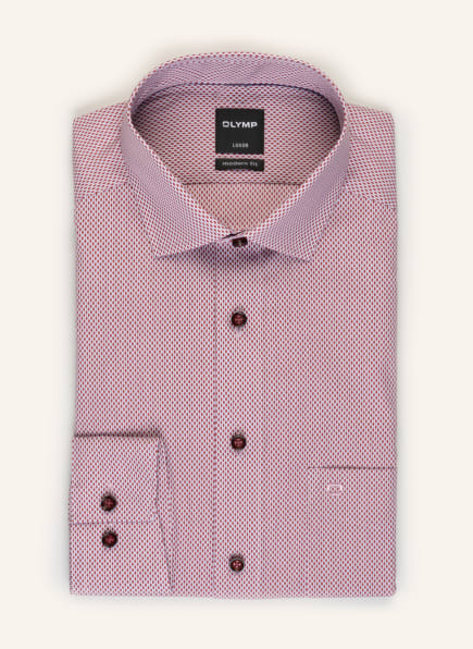 OLYMP Koszula luxor modern fit, Kolor: BIAŁY/ CIEMNOCZERWONY (Obrazek 1)