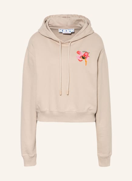 Off-White Hoodie with embroidery, Color: BEIGE (Image 1)