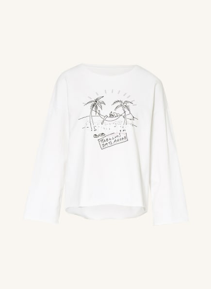 MARC CAIN Sweatshirt mit Schmucksteinbesatz , Farbe: 100 WHITE (Bild 1)