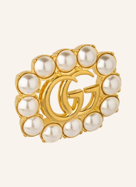 GUCCI Brooch GG MARMONT, Color: WHITE/ GOLD (Image 1)