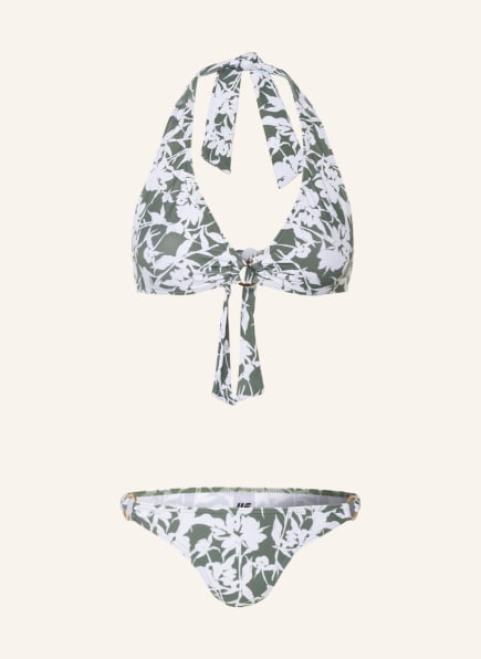 Hot Stuff Halter neck bikini SILHOUETTE , Color: OLIVE/ WHITE (Image 1)