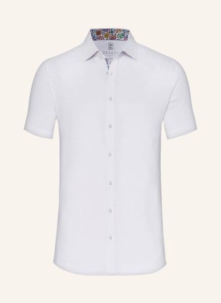DESOTO Kurzarm-Hemd Slim Fit aus Jersey, Farbe: WEISS (Bild 1)