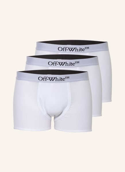 Off-White 3er-Pack Boxershorts, Farbe: WEISS (Bild 1)