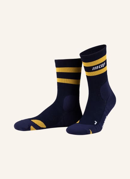 cep Trekking-Socken COMPRESSION MERINO MID CUT, Farbe: 776 peacoat/gold (Bild 1)