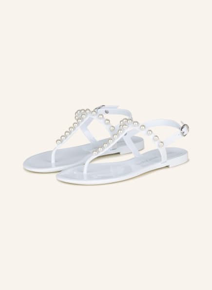 STUART WEITZMAN Flip Flops GOLDIE JELLY with beads, Color: WHITE (Image 1)