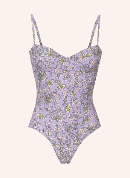 TORY BURCH Underwire swimsuit GARDEN MEDALLION, Color: PURPLE/ GREEN/ YELLOW (Image 1)