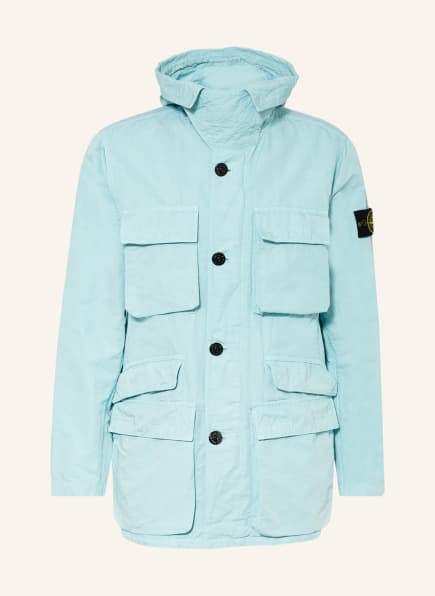 STONE ISLAND Field jacket with linen, Color: LIGHT BLUE (Image 1)