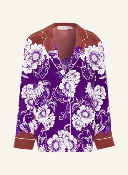 VALENTINO Silk blouse , Color: WHITE/ PURPLE/ BROWN (Image 1)