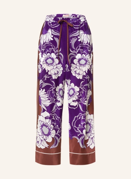 VALENTINO Silk culotte , Color: PURPLE/ WHITE/ BROWN (Image 1)