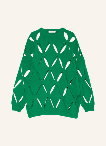 VALENTINO Oversized pullover with cut-outs, Color: GREEN (Image 1)