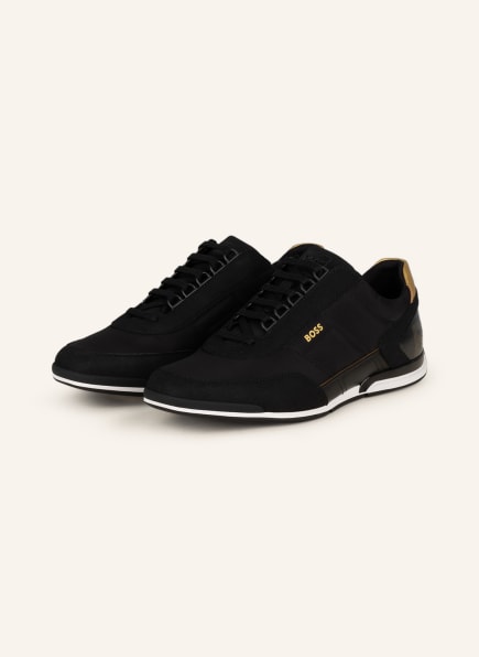 BOSS Sneakers SATURN, Color: BLACK/ GOLD (Image 1)