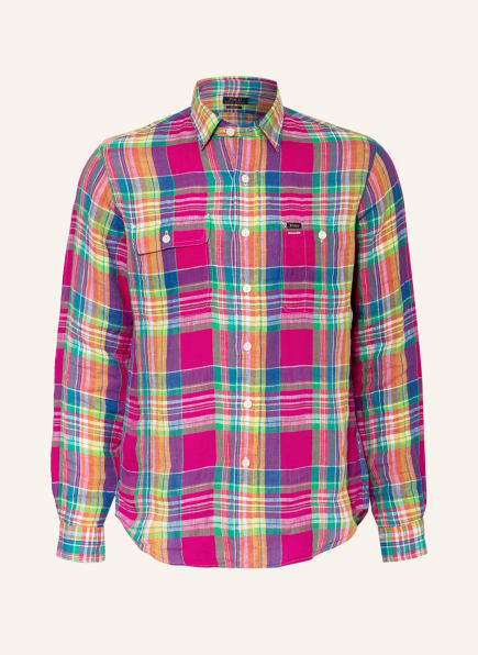 POLO RALPH LAUREN Leinenhemd Custom Fit , Farbe: FUCHSIA/ GRÜN/ GELB (Bild 1)