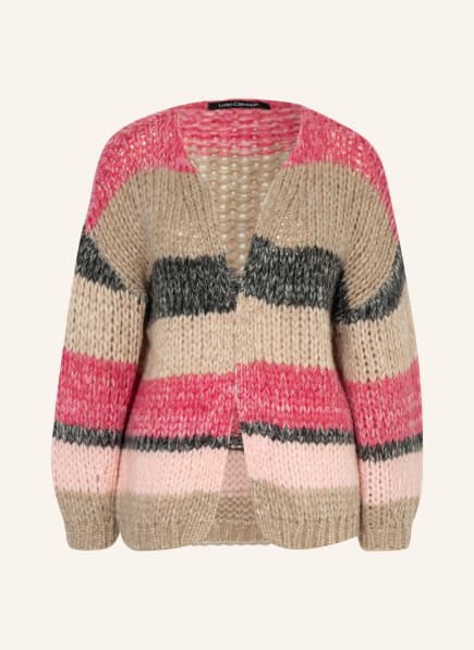 LUISA CERANO Knit cardigan with alpaca, Color: PINK/ BEIGE (Image 1)