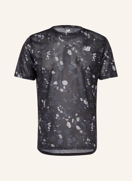 new balance Running shirt IMPACT RUN in mesh, Color: BLACK/ GRAY/ DARK BLUE (Image 1)