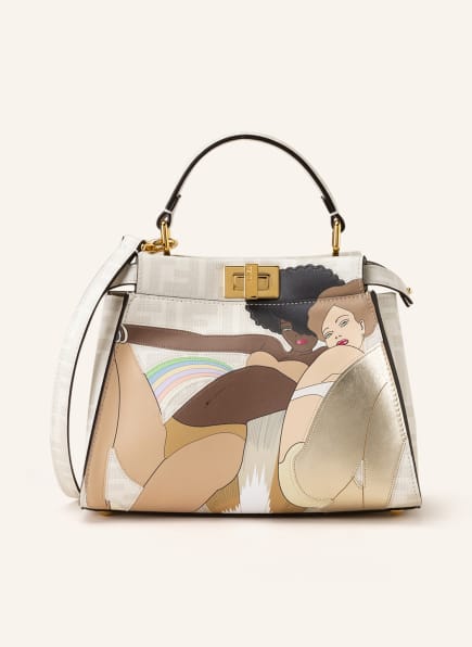 FENDI Saffiano handbag PEEKABOO MINI, Color: WHITE (Image 1)