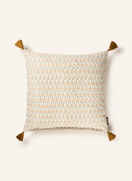 BUNGALOW DENMARK Decorative cushion cover LOTUS, Color: WHITE/ GRAY/ ORANGE (Image 1)