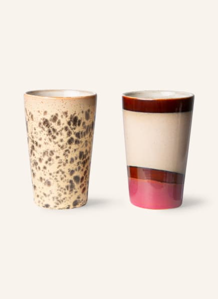 HK living Set of 2 mugs , Color: CREAM/ BROWN/ DUSKY PINK (Image 1)