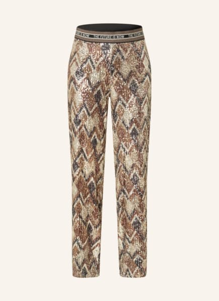 CAMBIO Trousers ALICE with sequins , Color: BLACK/ CREAM (Image 1)