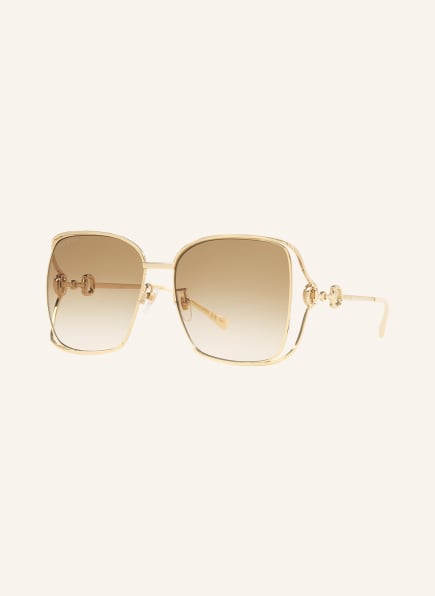 GUCCI Sunglasses GG1020S, Color: 2300D1 - GOLD/ LIGHT BROWN GRADIENT (Image 1)