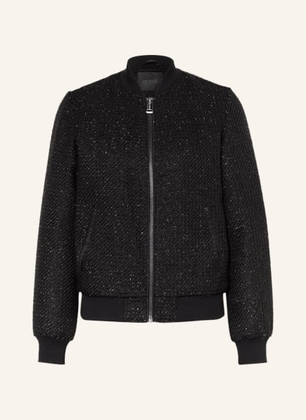 GUESS Overshirt MELANIE with glittering thread, Color: BLACK (Image 1)