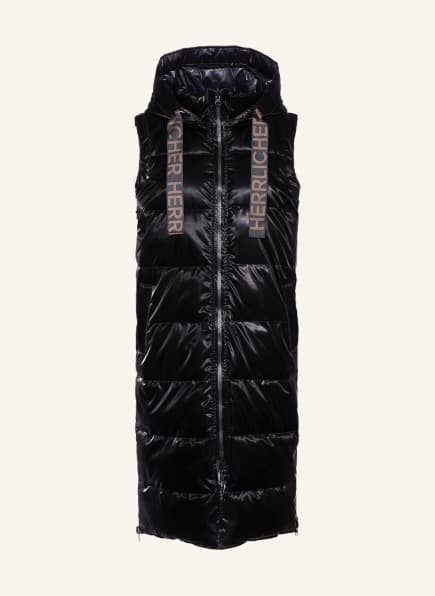 Herrlicher Quilted vest TOLA with removable hood , Color: BLACK (Image 1)