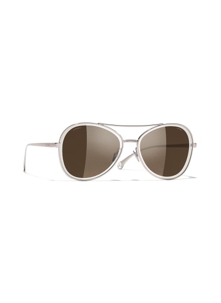 CHANEL Pilotensonnenbrille, Farbe: C132EE - SILBER/ BRAUN (Bild 1)