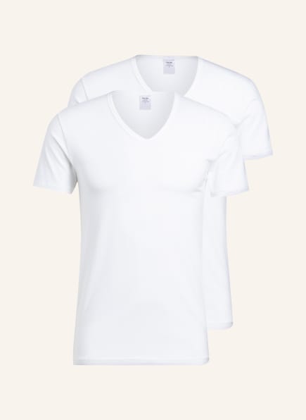 CALIDA 2er-Pack V-Shirts NATURAL BENEFIT, Farbe: WEISS (Bild 1)