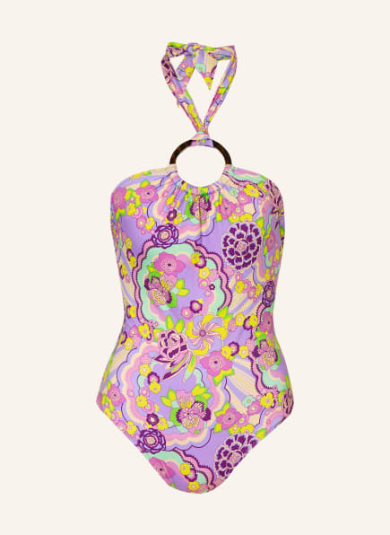 VILEBREQUIN Halter neck swimsuit RAINBOW FLOWERS, Color: LIGHT PURPLE/ FUCHSIA (Image 1)