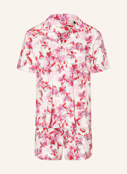 SCHIESSER Shorty pajamas VALENTINE, Color: CREAM/ PINK/ DARK RED (Image 1)