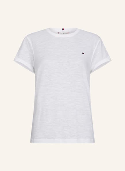 TOMMY HILFIGER T-Shirt mit Leinen, Farbe: WEISS (Bild 1)