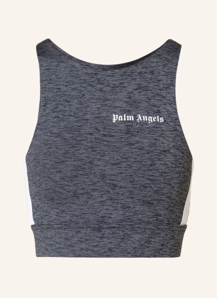 Palm Angels Cropped top, Color: GRAY/ DARK BLUE (Image 1)