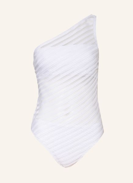 LAUREN RALPH LAUREN One-shoulder swimsuit OTTOMAN, Color: WHITE (Image 1)