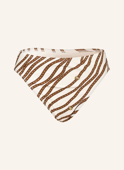 MICHAEL KORS Bikini bottoms DIAGONAL BELT, Color: ECRU/ DARK BROWN/ LIGHT ORANGE (Image 1)