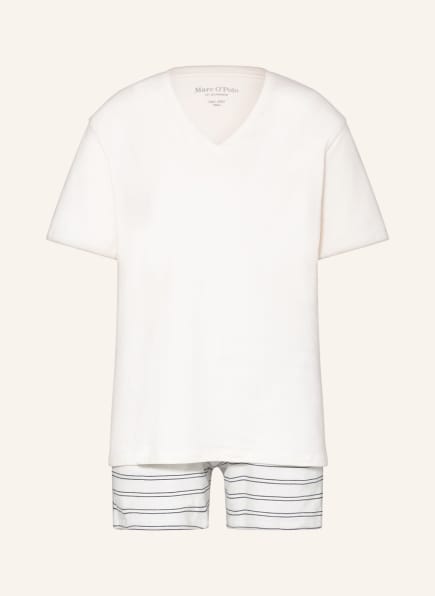 Marc O'Polo Shorty-Schlafanzug , Farbe: WEISS/ DUNKELBLAU/ CREME (Bild 1)