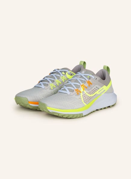 Nike Trailrunning-Schuhe REACT PEGASUS TRAIL 4, Farbe: HELLGRAU/ NEONGRÜN/ ORANGE (Bild 1)