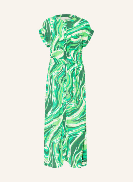 FREEQUENT Hemdblusenkleid FQGEORGIA, Farbe: WEISS/ GRÜN/ DUNKELGRÜN (Bild 1)