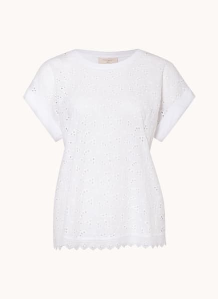FREEQUENT Shirt blouse FQGENSE in mixed materials with lace, Color: WHITE (Image 1)