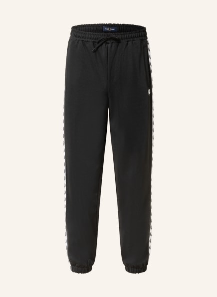 FRED PERRY Track pants with tuxedo stripes, Color: BLACK (Image 1)