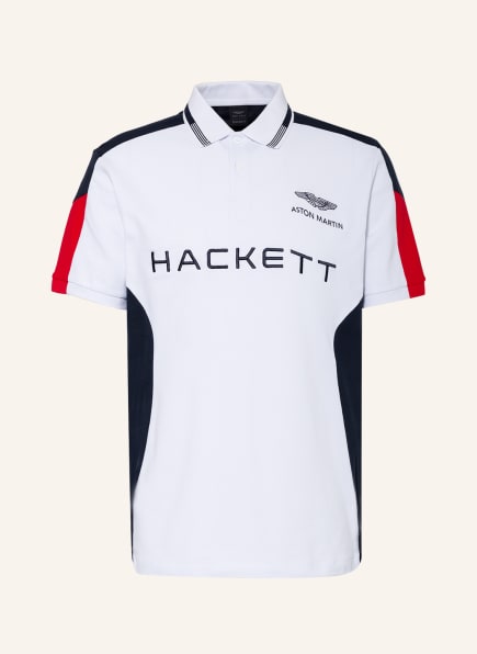 HACKETT LONDON Piqué polo shirt, Color: WHITE/ DARK BLUE (Image 1)