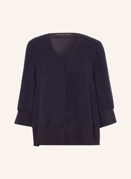 MARC CAIN Blouse-style shirt with 3/4 sleeves, Color: 395 MIDNIGHT BLUE (Image 1)