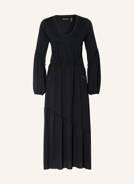 MARC CAIN Kleid im Materialmix mit Rüschen, Farbe: 900 BLACK (Bild 1)