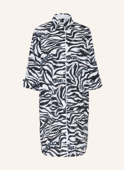 MARC CAIN Shirt dress with 3/4 sleeves, Color: 190 white and black (Image 1)