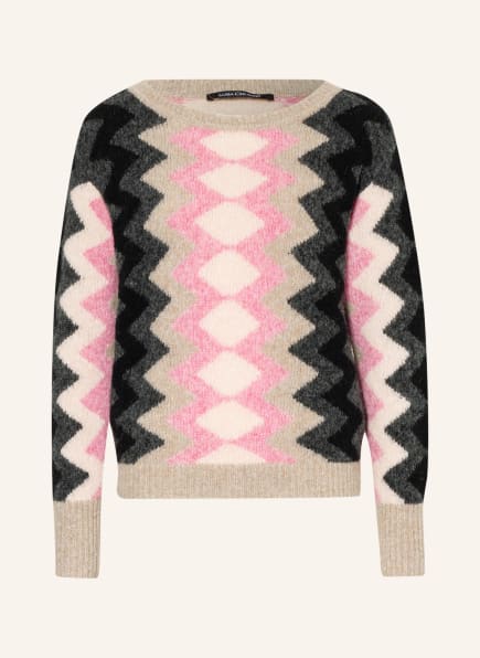 LUISA CERANO Sweater with alpaca , Color: BEIGE/ DARK GRAY/ PINK (Image 1)
