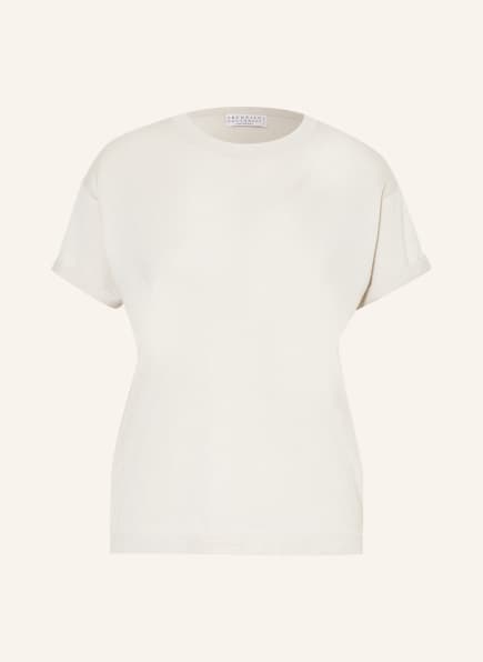 BRUNELLO CUCINELLI T-Shirt mit Cashmere und Glitzergarn, Farbe: CREME (Bild 1)