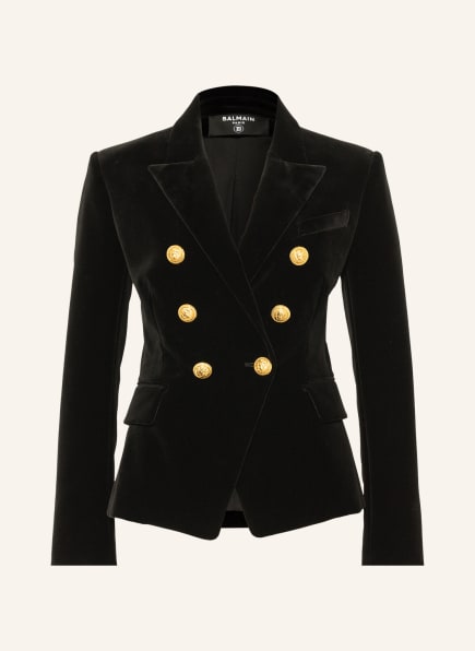BALMAIN Velvet blazer, Color: BLACK (Image 1)
