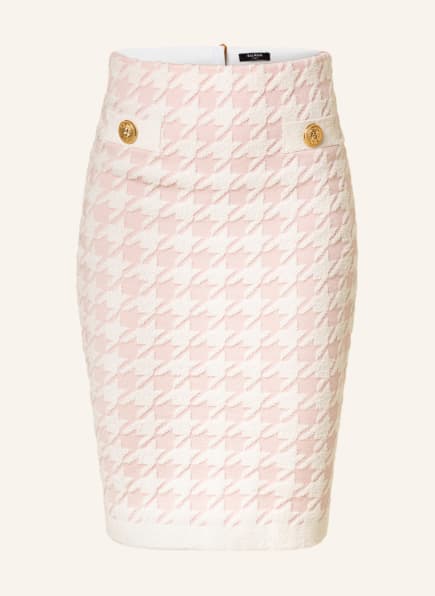 BALMAIN Knit skirt, Color: LIGHT PINK/ WHITE (Image 1)